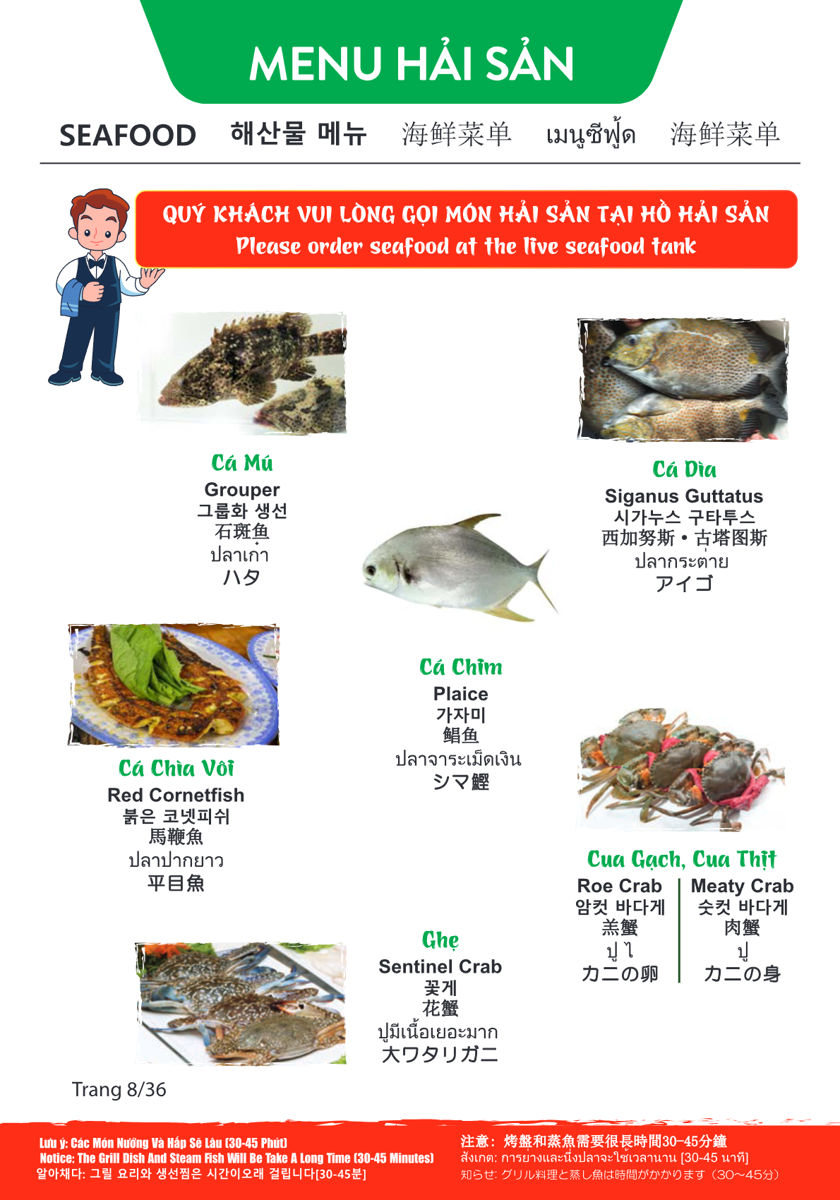 Menu Page 8